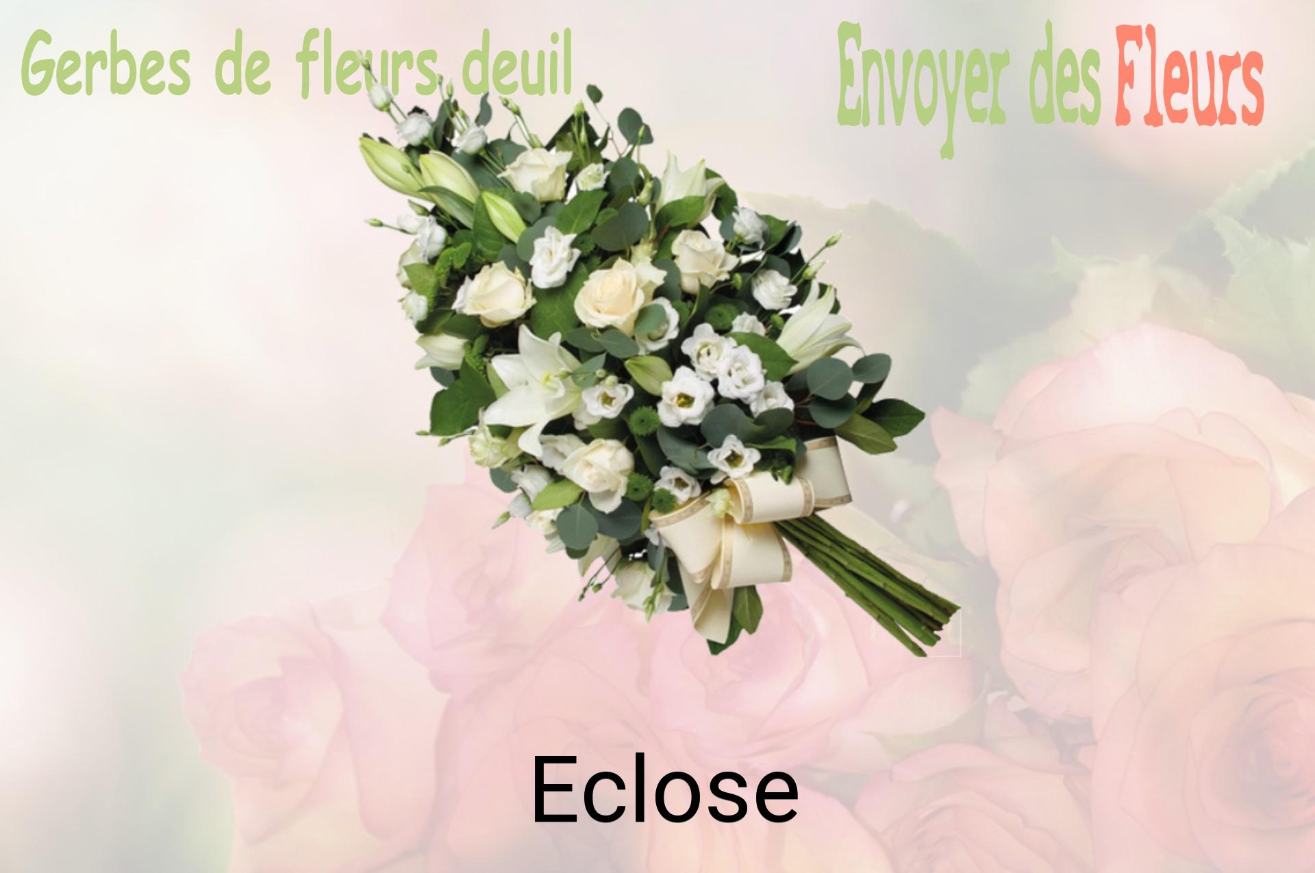 Gerbe de fleurs de deuil livrée à Eclose